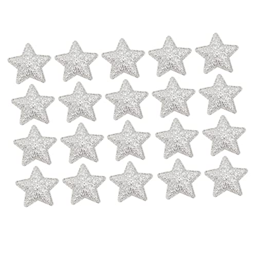 AUTSUPPL 100St Pentagramm-Patch Weihnachtsstern-Patches Verzierungen mit Sternapplikationen Sterne Pailletten weihnachtsdeko igelkostümkinder Stern-Stoff-Patch Sternenmuster-Patch Silver von AUTSUPPL