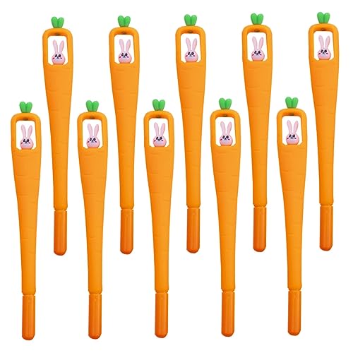 AUTSUPPL 10St Gel Stift kinder stifte gel pen karotten stift tierischer Kugelschreiber süße Kugelschreiber und Bleistifte Füller Kawaii-Stifte Entzückende Kaninchen-Karottenstifte Plastik von AUTSUPPL