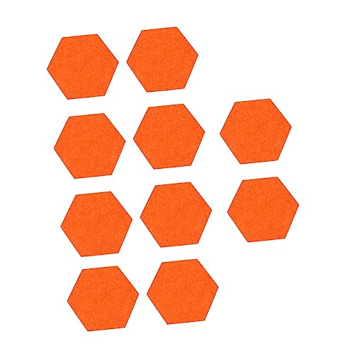 AUTSUPPL 10st Filzplatte Home-message-board Filz-sechseck-fliesenbrett Schultafel Mit Hinweisen Bürodekoration Wandtattoo Aus Filz Haftnotiz Pinnwand Nachricht Hexagon Planke Orange Gefühlt von AUTSUPPL