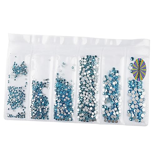 AUTSUPPL 1364 Stück Nailart-Strasssteine Nagelkunstaufkleber Nagelkunstzubehör Materialien für uñas nagelsteine nail steine nailkndy DIY Maniküre Dekoration Zubehör für Maniküre Sky-blue von AUTSUPPL