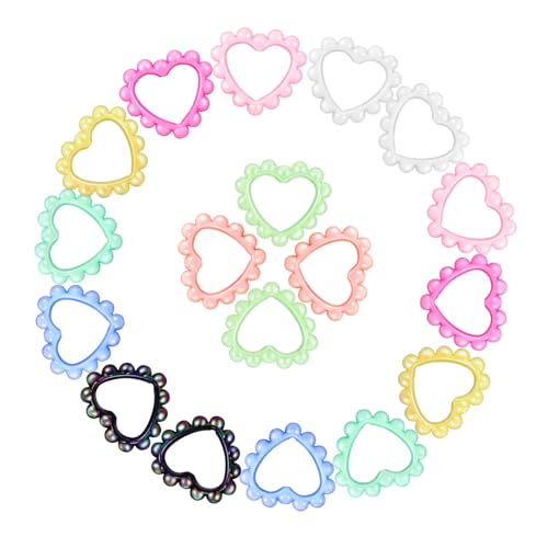 AUTSUPPL 18 Stk Kreis Der Liebe Charme Diy Schlüsselanhänger Rahmen Perlenrahmen Perlen Zur Stiftherstellung Herz Ring Fokusrahmen Schmuck Hängende Ornamente Diy Liefert Acryl von AUTSUPPL