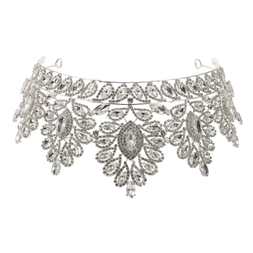 AUTSUPPL 1Stk Brautkrone Stirnband Mädchen Tiara Kopfschmuck Krone für Mädchen Braut-Tiara prinzessinen krone prinzessinnen krone Hochzeitskopfschmuck Hochzeit Haarreifen Legierung Silver von AUTSUPPL