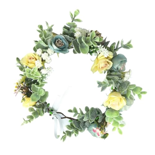 AUTSUPPL 1Stk Party-Haarbänder künstliche blüten artificial гирлянда für freundinen Blumenhaarkranz Braut Stirnband Party-Haarreifen Blumenkopfschmuck für die Braut Yellow von AUTSUPPL