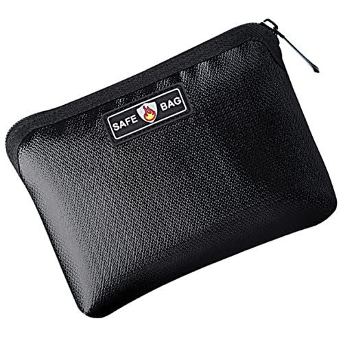 AUTSUPPL 1Stk feuerfeste Aktentasche feuerfeste Tasche Batterie-Aufbewahrungstasche -Geldbörse Mini-Etiketten handy tasche handybeutel sichere Handytasche vielseitige Tasche Black von AUTSUPPL