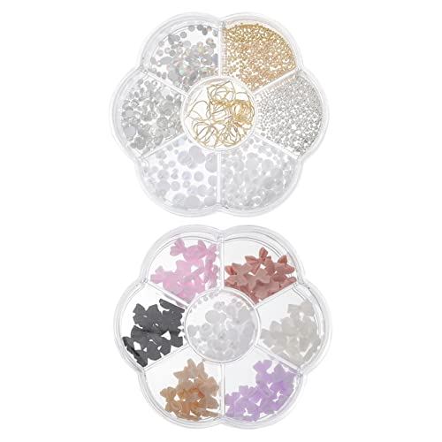 AUTSUPPL 2 Boxen Nagelperlen Perlen Edelsteine ​​Strass 3D Nagelkunstzubehör Bunte Glitzersteine Für Nägel DIY Nail Art Dekoration Schmuckherstellung von AUTSUPPL