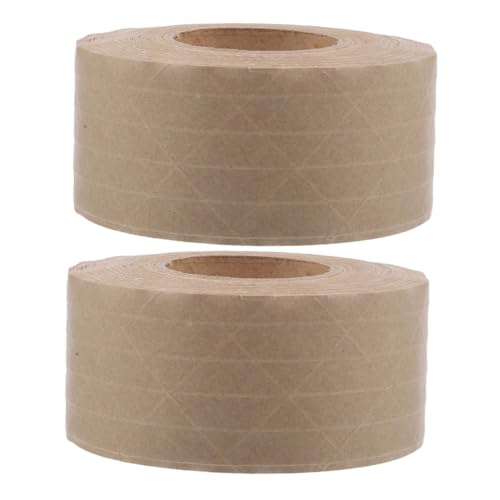 AUTSUPPL 2 Rollen Klebeband aus Kraftpapier Bastelband Packband aus Kraft Wasserklebeband Klebeband für Kunstwerke Zubehör für Bilderrahmen multifunktionales Papierklebeband Malerband Brown von AUTSUPPL