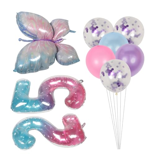 AUTSUPPL Luftballons Folienballon Happy Birthday Stehend 2er Set Folienballons Lila Geburtstagsdeko Für Ädchen Bunte Ballon Arrangement Für Kindergeburtstag Happy Birthday Ballons Für Partydekoration von AUTSUPPL