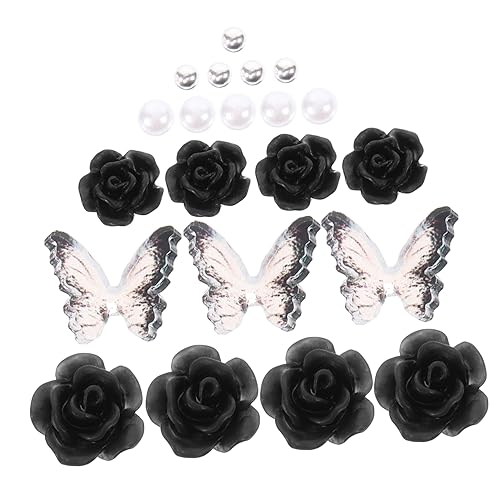 AUTSUPPL 2 Sets Bogen Nagelkunst Dekoration Rosa Perle Gemischter Flacher Boden Nagelkunst Diamanten Gold Dekor Nagel Edelsteine Maniküre Edelsteine Maniküre Dekoration Charms Für von AUTSUPPL