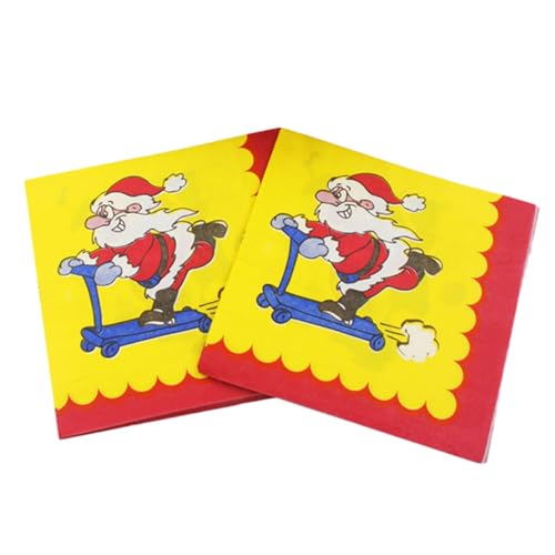 AUTSUPPL 2 Weihnachtsservietten Schneemann-Servietten weihnachtsfeier liefert quadratische Servietten weihnachtsmotiv weihnachtsessen Gewebe im Weihnachtsstil Serviettengewebe Papier von AUTSUPPL