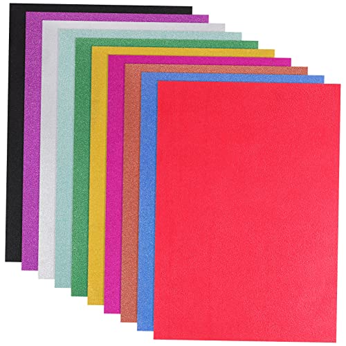 AUTSUPPL 20 Blatt Glitzerpapier Farbiges Selbstklebendes Bastelpapier DIY Bastelprojekte Prägen Und Dekorieren 20 Farben von AUTSUPPL