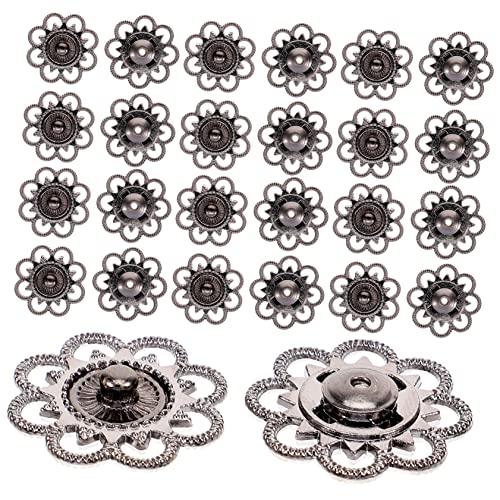 AUTSUPPL 20 Paar Annähbare Druckknöpfe Blumenform Robuste Metalllegierung Ideal Für Kleidung Bettwäsche Und Jersey Einfach Zu Nähen von AUTSUPPL