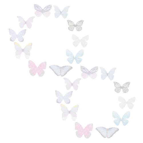 AUTSUPPL 20-er Pack Schmetterling-Applikationen Farbenfrohe Dekostoff Schmetterlinge DIY Zubehör Für Kleidung Und Dekoration Rosa Und Pastellfarben 3 Cm von AUTSUPPL