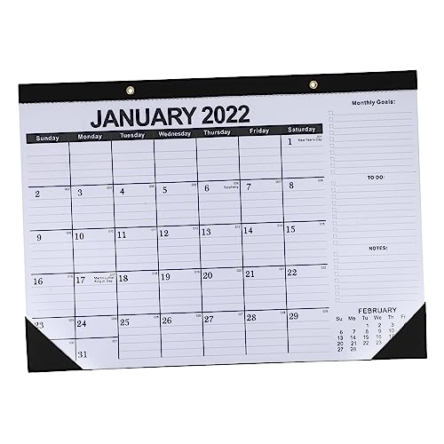 AUTSUPPL 2022 Wandkalender Mit Notizfeldern Einfacher Hängender Kalender Für Wanddekoration Kalender Notizblock Klassisches Schwarzes Design Ideal Für Termine Und Planungen von AUTSUPPL