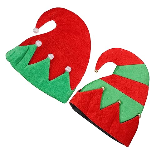 AUTSUPPL 2St Weihnachtselfenmütze Weihnachtskostüm Elfenhüte Requisiten für Weihnachtsfeiern weihnachtsparty accessoires Weihnachts-Elfenhut Festival-Themenhüte weihnachtsmützen Stoff von AUTSUPPL