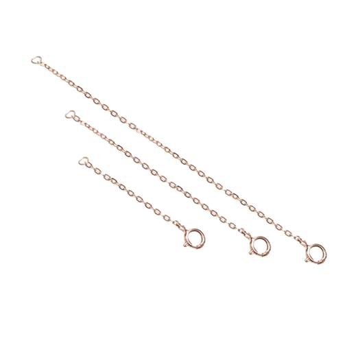 AUTSUPPL 3 Stück Halskettenverlängerung Roségold S925 Sterlingsilber Anpassbare DIY Verlängerungsketten Schmuckherstellungszubehör Für Halsketten Und Armbänder von AUTSUPPL