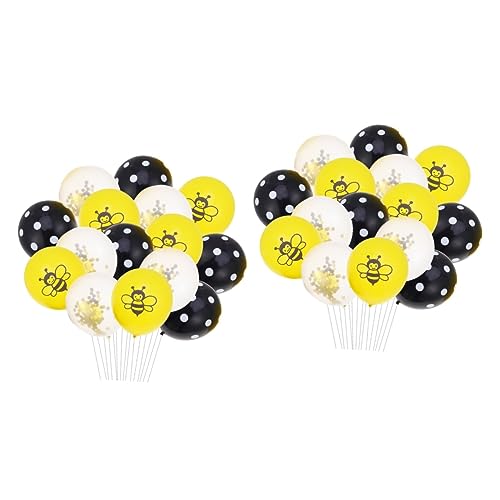 AUTSUPPL 30 Stück 12 Bienen Luftballons Geburtstagsparty Dekorationen Bienen Motto Partyzubehör Insekten Luftballons Pailletten Luftballons Kinder Party Luftballons Geburtstags von AUTSUPPL