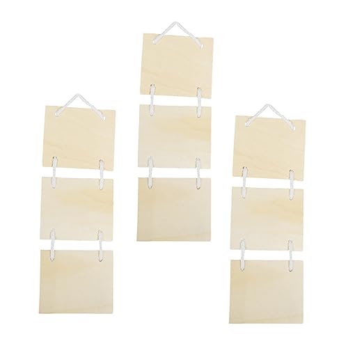 AUTSUPPL 3St Zeichenbrett kinder basteln retro bastelutensilien home dekoration wohnungsdeko DIY-Banner unvollendete Plakette Foto Planke unvollendeter Anhänger leere hölzerne DIY-Plaketten von AUTSUPPL