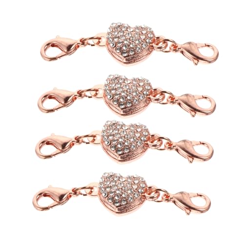 AUTSUPPL 4 STÜCKE Teiliges Herzform Schmuckverschluss in Roségold mit Strass Kettenverlängerung für Halsketten und Armbänder DIY Schmuckzubehör Passende für Ketten und Armreifen AUTSUPPL 4 STÜCKE Teiliges Herzform Schmuckverschluss in Roségold mit Strass Kettenverlängerung für Halsketten und Armbänder DIY Schmuckzubehör Passende für Ketten und Armreifen von AUTSUPPL