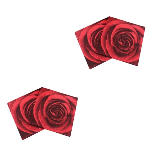 AUTSUPPL 40 Blätter papierhandtuch evengers hochzeitslaken Papierservietten Rosenmuster verkleidung Hochzeit Taschentücher Getränkeservietten aus Papier Dekor Party liefert Serviette rot von AUTSUPPL