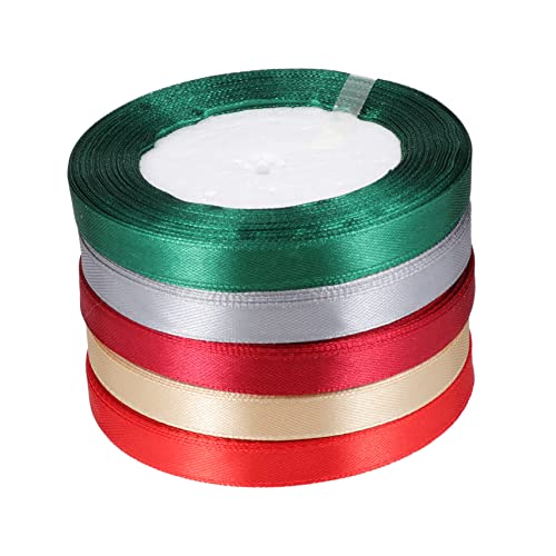 AUTSUPPL 5 Rollen verpackung Band seidenband ribbon dekoration bastelzeug Geschenkbänder für weihnachtsbänder aus draht Verpackungszubehör weihnachtsband dekor Polyester von AUTSUPPL