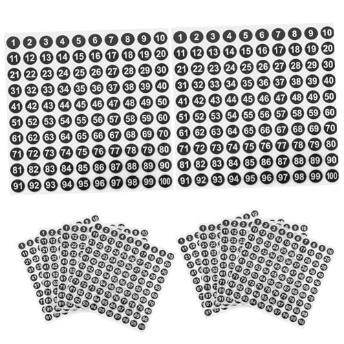 AUTSUPPL 50 Blatt Nummernaufkleber Runde Nummernetiketten Kleidungsklassifizierungsaufkleber Stark Klebend Für Büro Und Lager Schwarze Zahlen 0 9 von AUTSUPPL