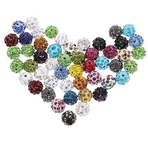 AUTSUPPL 12mm Runde Disco Ball Strass Spacer Perlen Für Schmuckherstellung Gemischte Farben DIY Schmuckzubehör Für Erwachsene Bastelbedarf Für Armbänder Und Halsketten von AUTSUPPL