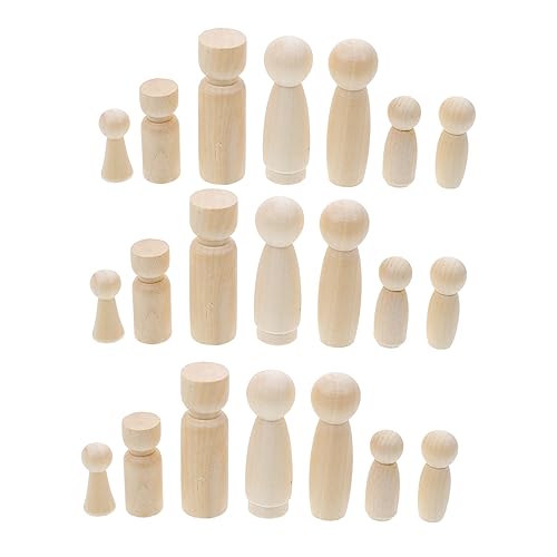 AUTSUPPL 50 Stück Unvollendete Holzpflock Puppen Aus Holz Unbemalt DIY Holzpuppen Bastelarbeiten Spielfiguren Für Kinder Kreative Figuren Zum Bemalen Und Gestalten von AUTSUPPL