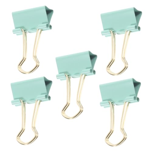 AUTSUPPL 5st Elliot-ordner Papierklammer Chip-clips Kleine Heftklammern Schreibwaren Büroklammern Lustige Büroklammern Mini-büroklammern Mini-bindeklammern Light Green Metall von AUTSUPPL