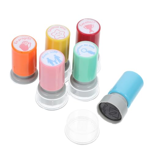 AUTSUPPL 6 Stk Lehrersiegel kinder stempel schulstempel Buchstabenstempel für Kinder Etiketten klein Aufkleber zur von Lehrern Lehrerstempel für die Benotung Gummistempel PVC von AUTSUPPL