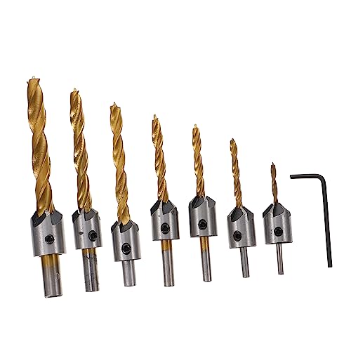 AUTSUPPL 7 Teiliges Holzbohrer Set Mit Senker Und Twist Bohrern Ideal Für Holzverarbeitung Inklusive 3 Bohrer Und Praktischem Werkzeug Für Präzise Bohrlöcher von AUTSUPPL