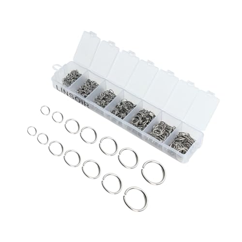 AUTSUPPL 770 Stück Schmuckzubehör Set Box Edelstahl Verbindungsringe Offene Und Geschlossene Ringe Für Schmuckherstellung Ketten Und Schlüsselanhänger Ideal Für DIY Projekte von AUTSUPPL