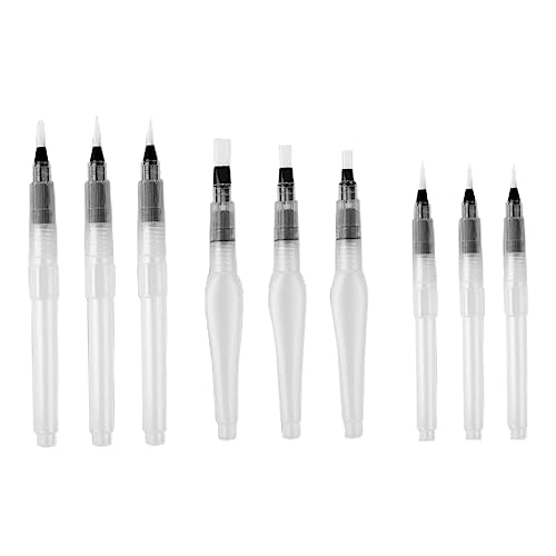 AUTSUPPL 9 Stück Kunst Tintenstift Set Füllfederhalter Schreibstift Handmalpinsel Für Aquarell Kalligraphie Und Malerei Wassereinspritzung von AUTSUPPL