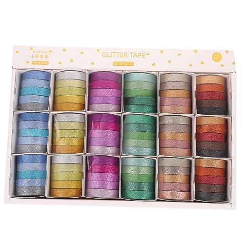 AUTSUPPL 90 Stück Washi Tapes Bunt Glitzernd & Blumen Dekorative Klebebänder Für Scrapbooking Journals Bastelbedarf Geburtstag von AUTSUPPL