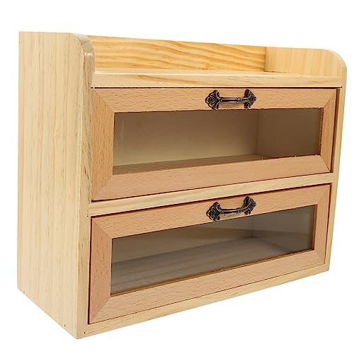 AUTSUPPL Doppelschichtige Aus Holz Mit Großem Fassungsvermögen Und Schublade Schubladenbox Für Schreibtisch Holz Aufbewahrungssystem Für Büro Und Zuhause von AUTSUPPL