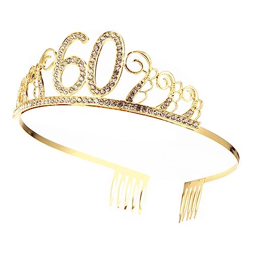 AUTSUPPL Geburtstag digitale Krone Prinzessinnenkrone aus Strasssteinen Kronenkopfschmuck Geburtstag Tiara Stirnband Braut-Tiara headscarf headpiece Zahlenkrone glänzendes Diadem Legierung von AUTSUPPL