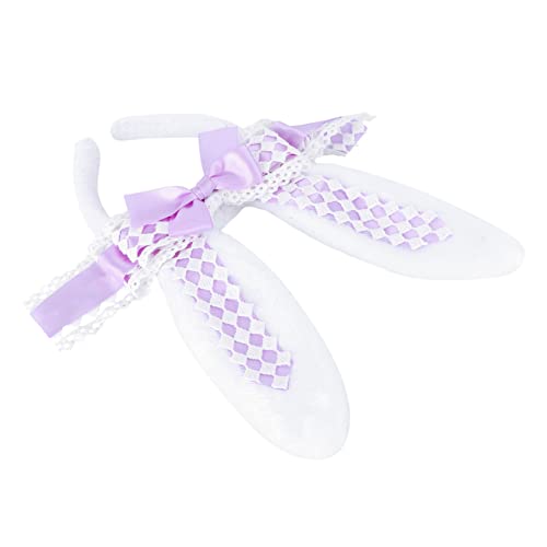 AUTSUPPL Hasenohren kc Stirnband Urlaub Haarreifen Schleife Kopfbedeckung Kostüm Cosplay Haarschmuck Bunny Ears Kopfschmuck Bowknot-Haarband Hasenhaar-Accessoires Plüschstoffe Violett von AUTSUPPL