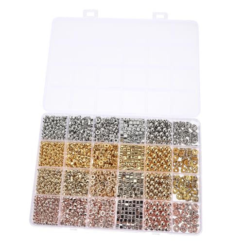 AUTSUPPL Perlenkits Perlen Bastelarbeiten Ohrring Lose Halskette Polyedrische Kit Schmuck Würfelperlen Runde für Lose Armband Machen Abstandsperlen Making Schmuckherstellung Flache von AUTSUPPL