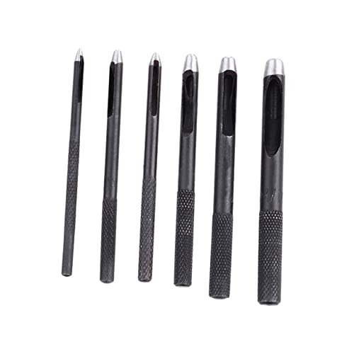 AUTSUPPL Professionelles Leder Stanzwerkzeug Set 6 Stück Rund Größe 1 5 Mm Gürtel Lochschneider Für DIY Lederhandwerk Präzise Hohlstanzer Für Lederprojekte von AUTSUPPL