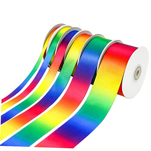 AUTSUPPL Regenbogenband Mit Farbverlauf 22m x Hochdichtes Polyester Buntes Geschenkverpackungsband DIY Backverpackungsstreifen Für Heimladen von AUTSUPPL