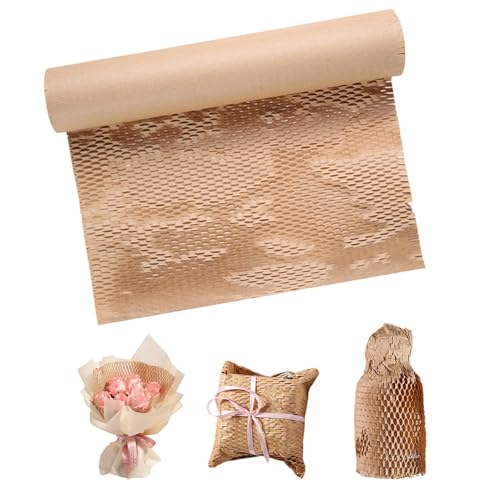 Wabenverpackungspapier, 30 cm x 30 m, Luftpolsterfolie, braunes Geschenkpapier, Luftpolsterfolie für Umzug, Packpapier für Umzug, Bezug, Polsterfolie von AUTUUCKEE