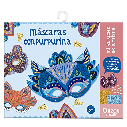 Auzou Editions Español XOU-9516969 Mein Künstleretui: Maskenetui mit Glitzer von AUZOU