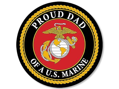 Runder Aufkleber mit Aufschrift "Proud Dad of A US", Vinyl, 7,6 cm, USMC-Lizenzprodukt von AV