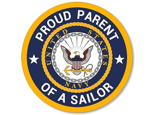 Runder Stolz Parent of a Sailor Aufkleber (Naval Family Member Decal, United States Logo, Made in The USA, Officially Licensed by US Navy (10,2 x 10,2 cm) von AV