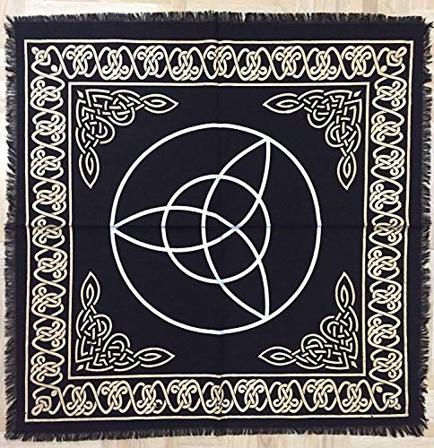 Altartuch 61 x 61 cm Gold Silber Tarot-Tischdecke Spirituelle Heilung Tarot-Tischmatte Drucke Brettspiel Tischdecke (Triquetra) von AVA Collections