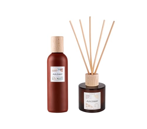 AVA & MAY Oriental Escape Set – veganes Set mit Duftstäbchen und Raumspray – 1 x Persia Diffuser und 1 x Marrakesh Raumspray mit hochwertigem Duftöl von AVA & MAY