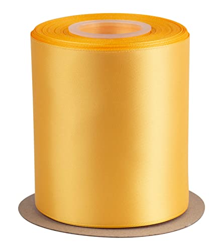 AVANAVA Doppelseitiges Satinband, 100 mm breit, 22 Meter (660-Gelbgold) von AVANAVA