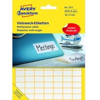 1.200 AVERY Zweckform Etiketten 3318 weiß 22,0 x 18,0 mm von AVERY Zweckform