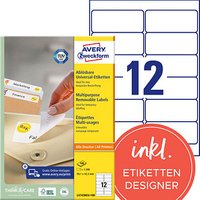 1.200 AVERY Zweckform Etiketten L4743REV-100 weiß 99,1 x 42,3 mm von AVERY Zweckform