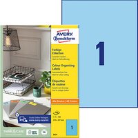 100 AVERY Zweckform Etiketten 3471 blau 210,0 x 297,0 mm von AVERY Zweckform