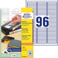 2.400 AVERY Zweckform Etiketten L6022REV-25 weiß 63,5 x 8,5 mm von AVERY Zweckform